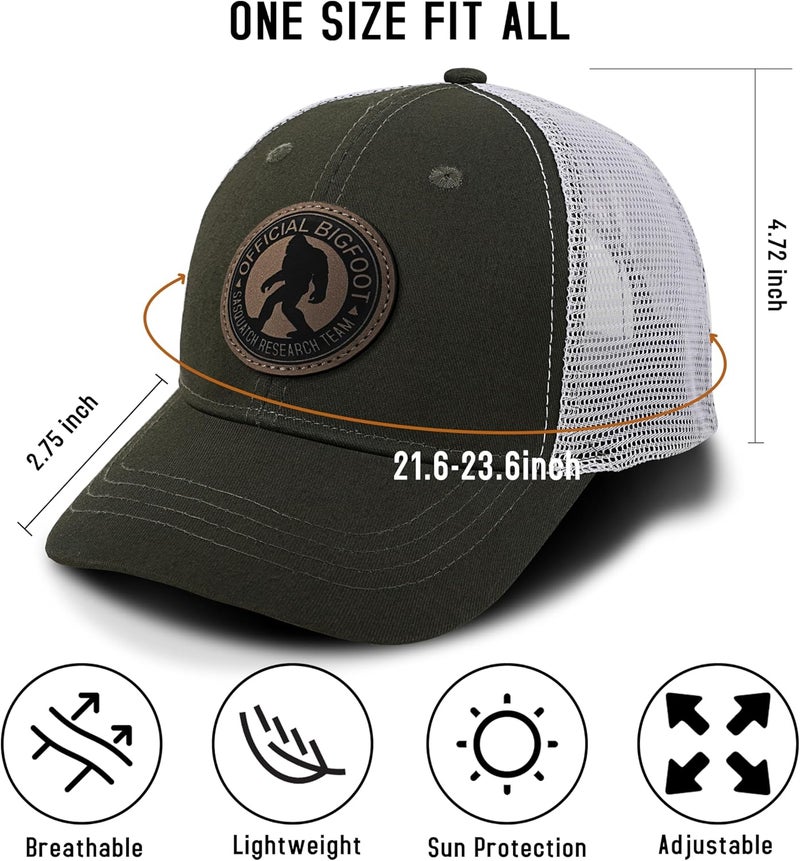 Kitcmat Store Mesh Bigfoot Hat for Men - Snapback Sasquatch Cap Adjustable Hunting & Hiking Hat Breathable Outdoor Gear - Image 4